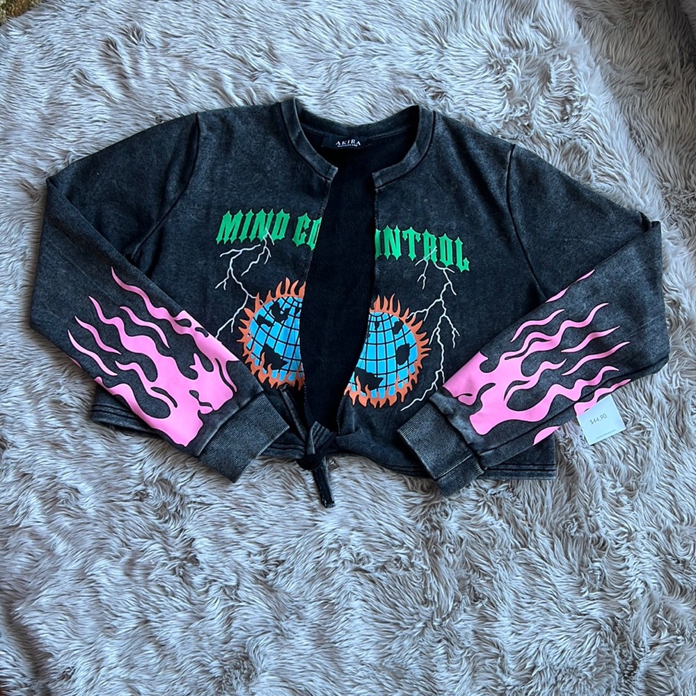 Mind Control Tie Front Sweatshirt